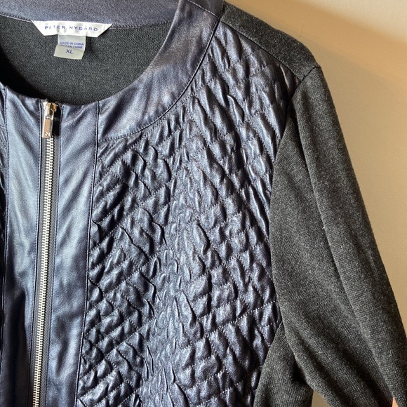 PETER NYGARD Textured Faux Leather Mixed Media Jacket - Picture 9 of 12